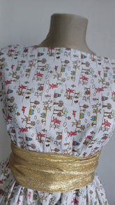 Poplin Bumbac, 100% fibră naturală, ALB cu ANIMALUTE  BBC1048